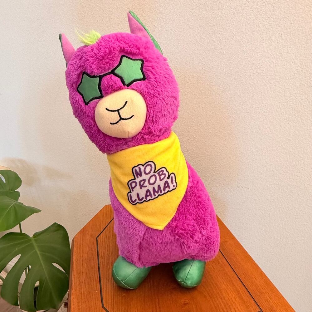 Good Stuff No Prob Llama Pink Purple Plush Star Sunglasses Stuffed Animal 17"